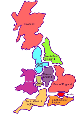 UK regional map